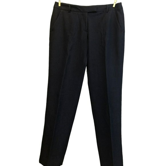 Women's Tahari Sz 8 Navy Flat Front Ankle Pants - Picture 1 of 7